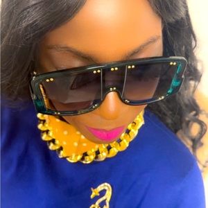 Oversized shades
NWT translucent Lavish Navy Blue-ish 
Plastic, light & durable